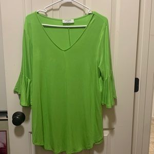 Bright green boutique top